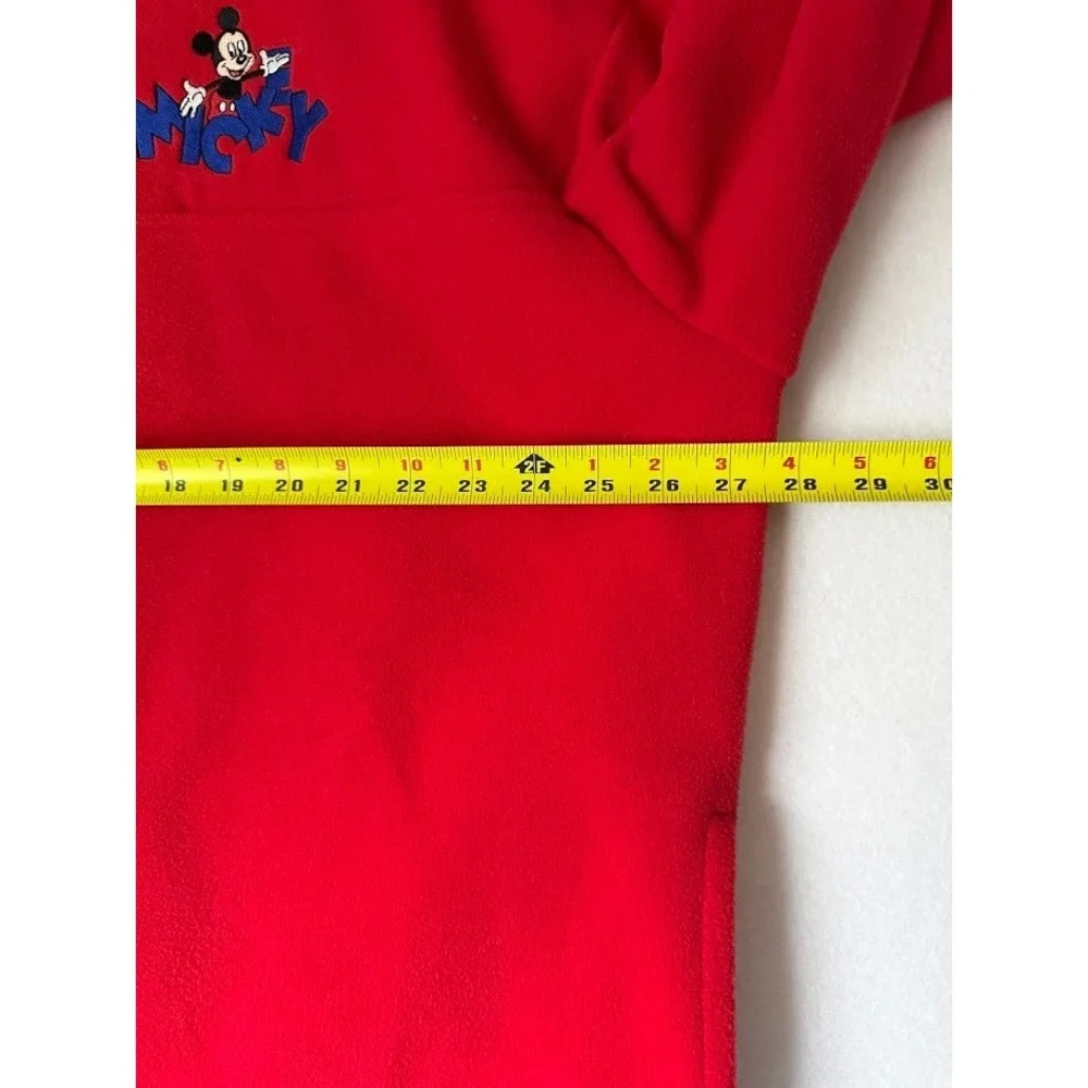 Disney Mickey Mouse Jacket Men XXL Red Fleece 1/4 Zip Pullover‎ Y2K Outewear
